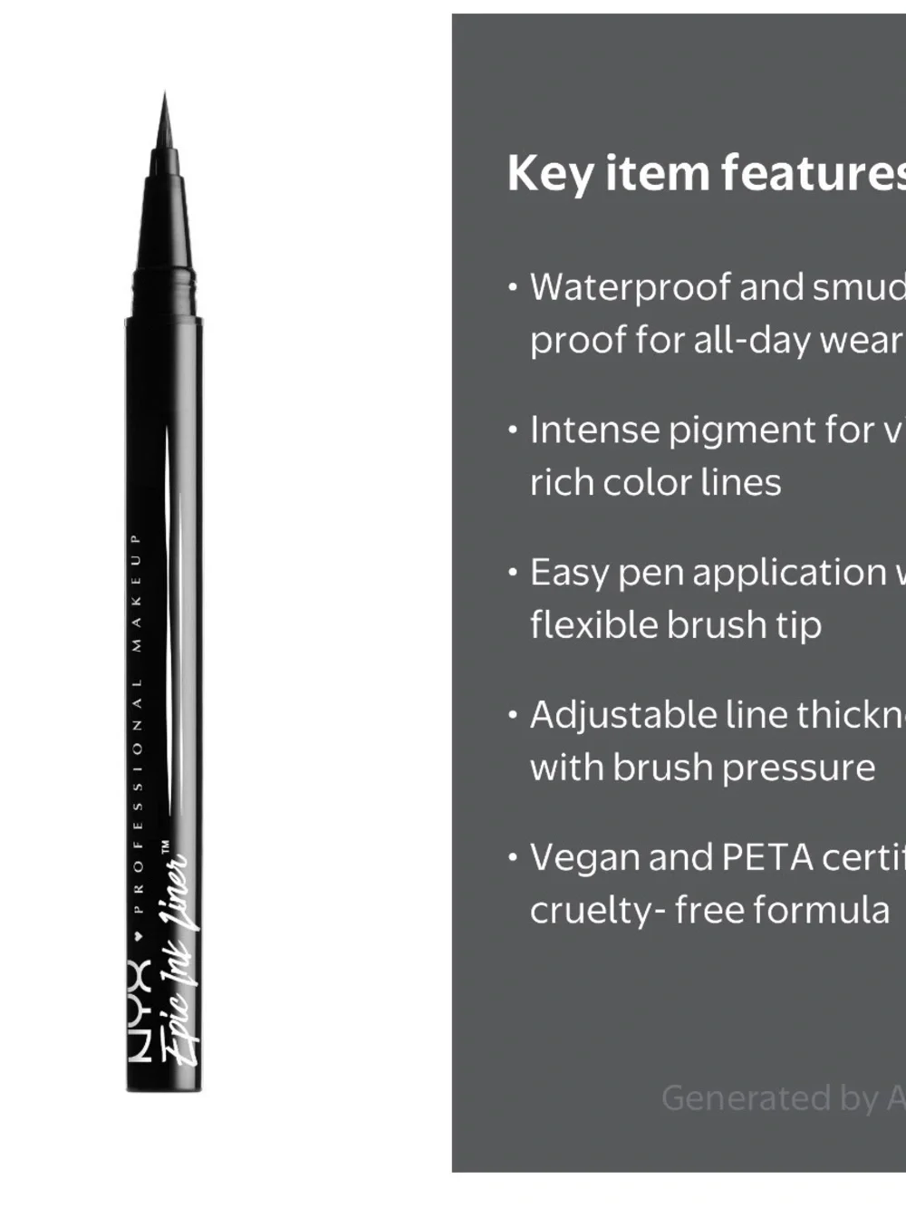 NWT NYX Black Precision Liquid Eyeliner - Fine Tip